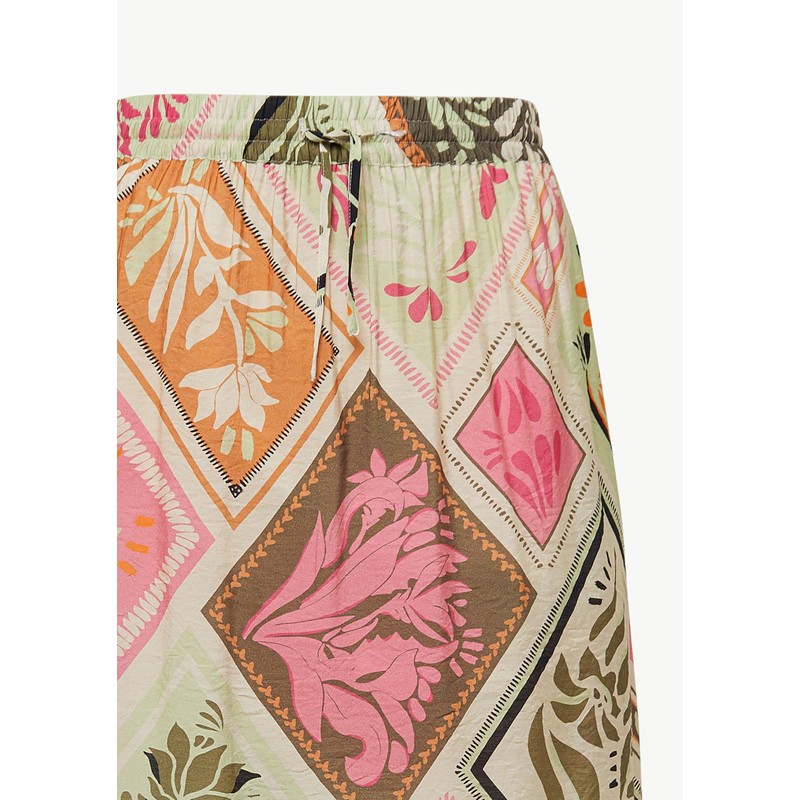 Maxi-Rock aus Viskose mit All-Over-Print rosa 40