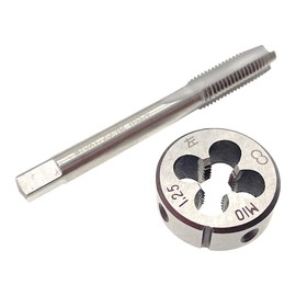 M10x1.25 Metric Tap Die Set LH Left Hand M10 x 1.25 Thread Tap and Die Tool, M10 x 1.25 Metric Tap Set Machine Screw LH M10x1.25 Die RH Machine Cutting Left Hand