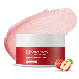 CHERIMOYA Bálsamo Desmaquillante Limpiador Hidratante 50ML – Elimina Maquillaje Waterproof y de Larga Duración, Limpieza Profunda sin Residuos Grasos, Suave para Ojos y Labios, Protege la Barrera Cutánea, Piel Fresca e Hidratada, Incluye Espátula (Manzana)