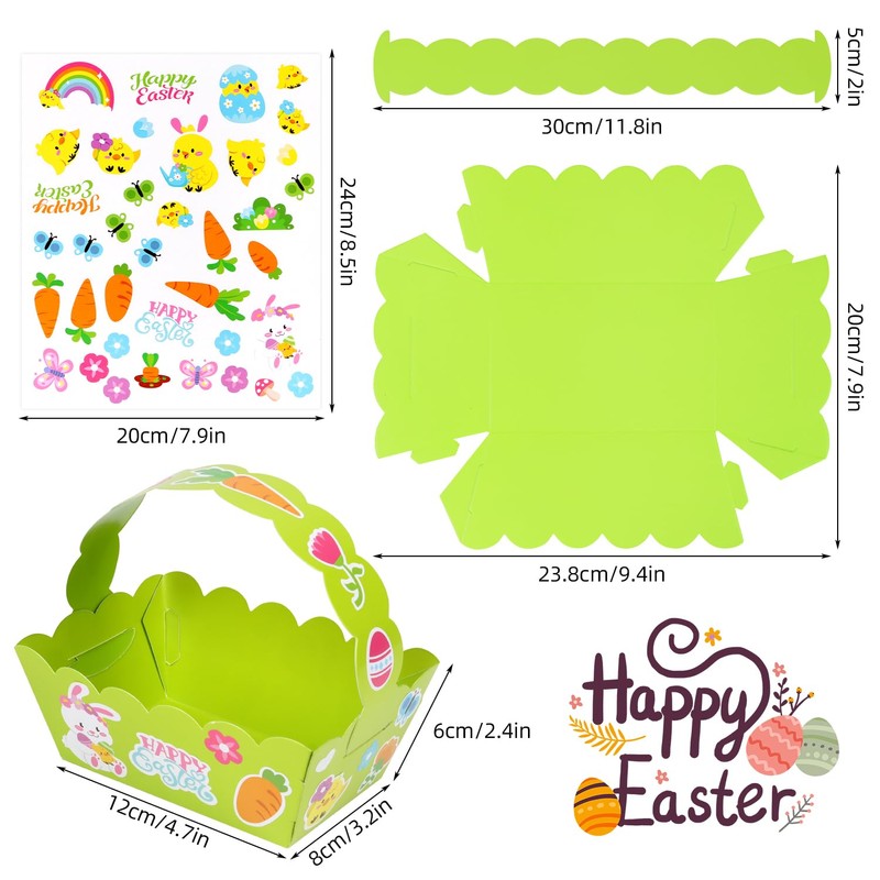 DERAYEE Pack of 12 Easter baskets, gift baskets, Easter gift