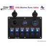 Mear Gear 6 Gang Blue Toggle Rocker Switch Panel Breaker