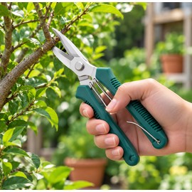 Metal Pruning Shears for Gardening – Sharp Hand Scissors for Bonsai, Potted Plants, Fruit Picking and Weed Trimming