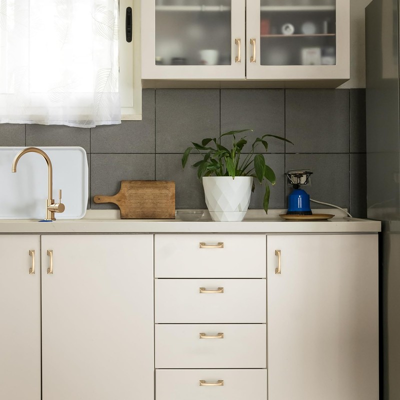 Ravinte 10 Pack Solid 3" Square Foot Arch Pulls Kitchen