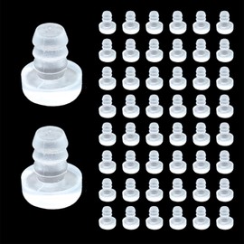 Caishun 50PCS 0.4 Inch Recessed Rubber Anti Bump Granules Translucent Cushion Slide Glass Tabletop Buffers for Cabinet Door and Patio Furniture