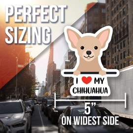 Cute Chihuahua Fridge Magnet - I Love My Chihuahua Magnet - Dog Lover Gift - Chihuahua Fan Merchandise - Kitchen Decor Accessories - Car Magnet - AAMT0325