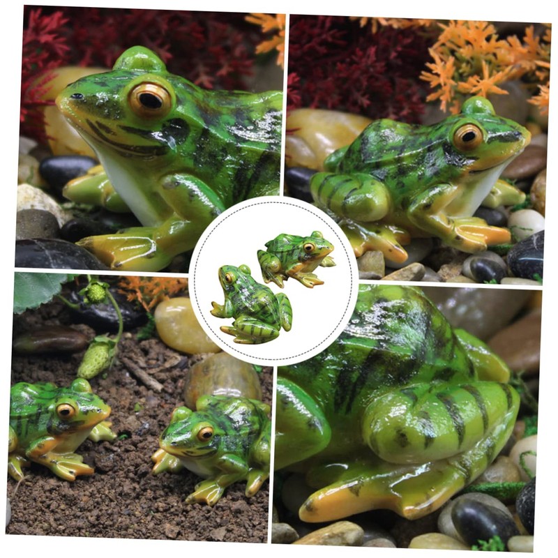 Ciieeo Sets Frog Ornaments for Home Frog Themed Miniature Resin