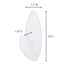 Command BATH17-ES-E 051141958392 Towel, Clear Frosted, 1-Hook, 1-Large Water-Resistant Strip (BATH17-ES), 1