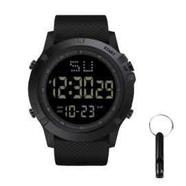 2 Pcs Referee Watch, Digital Watch Stopwatch Wrist with Whistle, for Sports Officials, Outdoor Activities, Daily Wear, Black