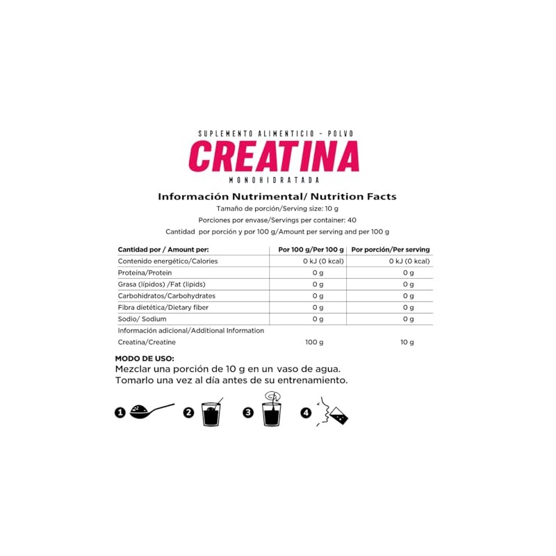 Creatina En Polvo Ikigai - Bolsa 400g Sin Sabor -