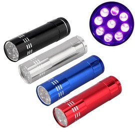 OSALADI 9 UV Blacklight flashlights Glow in Dark flashlights Mini Handheld Torch Mini UV Nail lamp Mini UV Touch UV Flashlight Portabel Torch Multifunction Identification Light