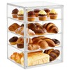FQDGTFA Pastry Display Case 4 Layers Large Adjustable Bread Box
