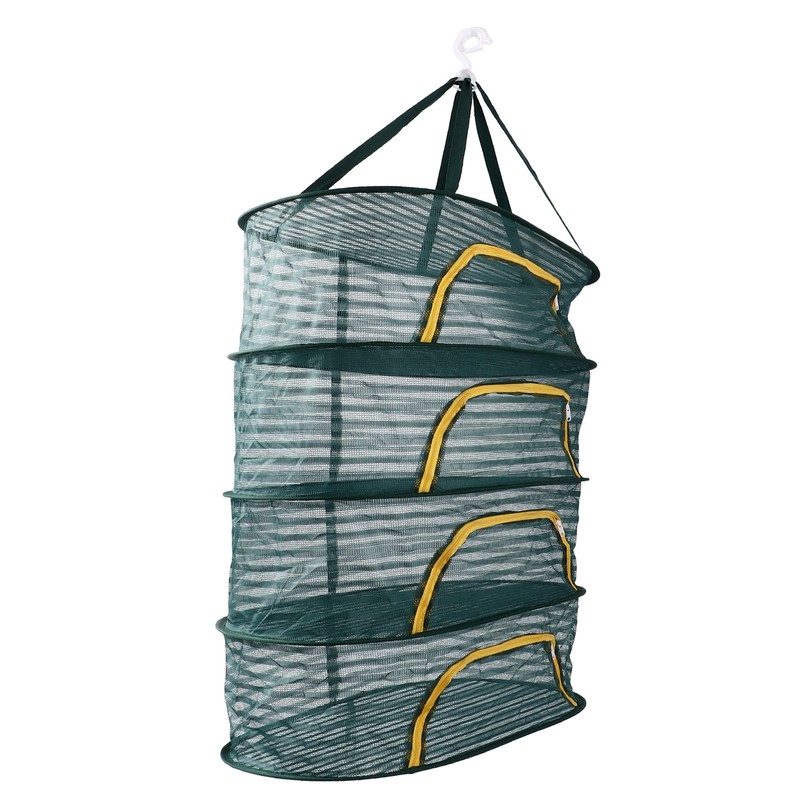 4 Layer Herb Drying Rack with U Shaped Zipper Dark