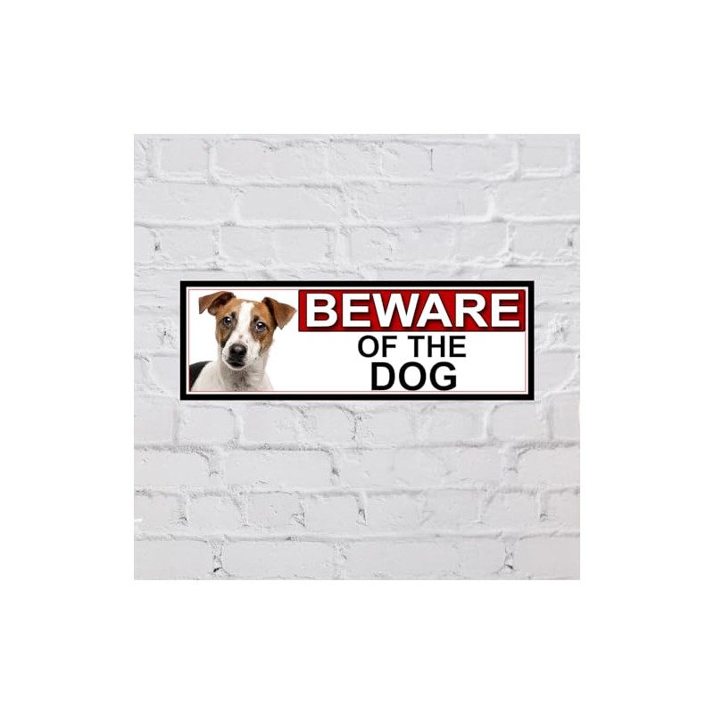 SHAWPRINT Jack Russell BEWARE OF THE DOG METAL GATE SIGN