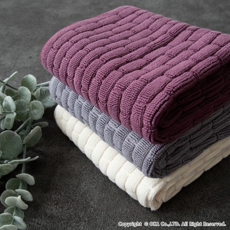 OKA Ag+ Bleach Towel Bath Mat, Approx. 15.7 x 23.6