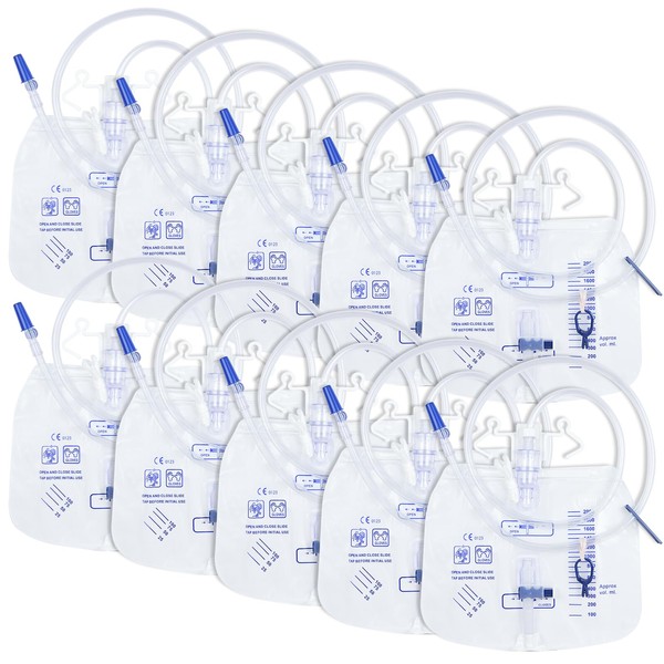 Cotchen 10 Pack 2000mL Catheter Bags for Men and WomenProfessional