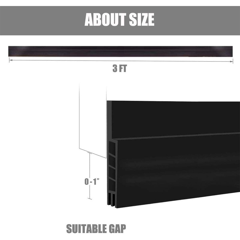 Suptikes 2 Pack Door Draft Stopper，Door Sweep for Exterior &