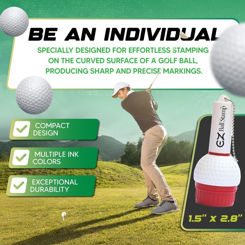 EZBallStamp - Sello de pelota de golf, diseño de panda