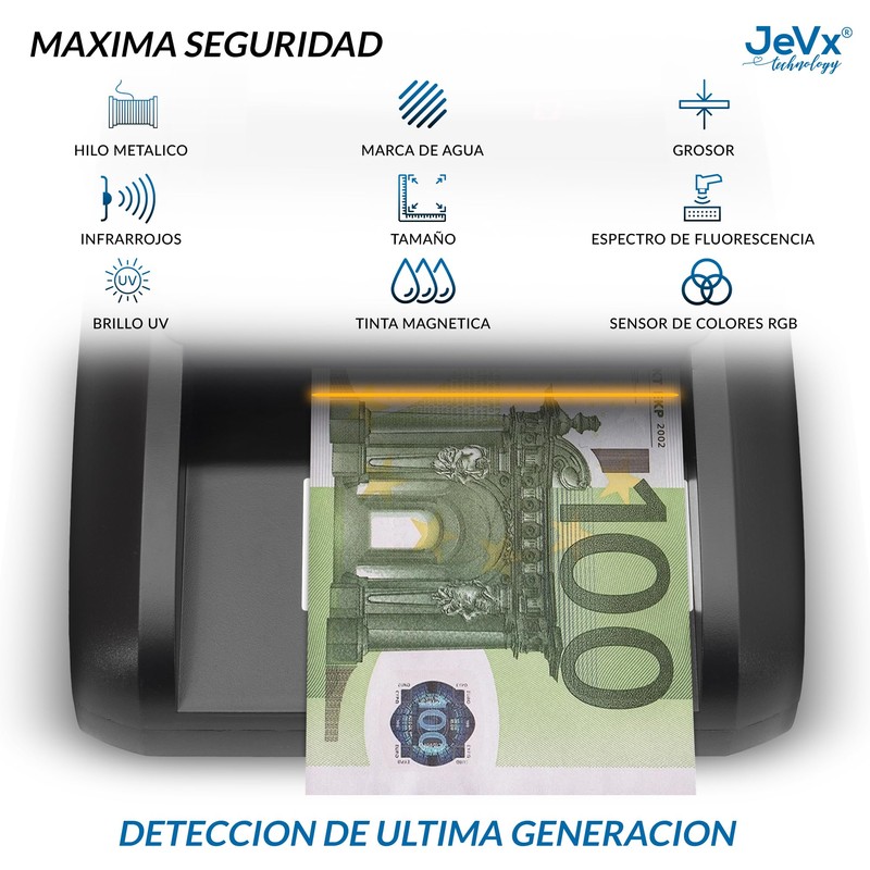 JEVX Counterfeit Money Detector and Counter Automatic Give Ticket in
