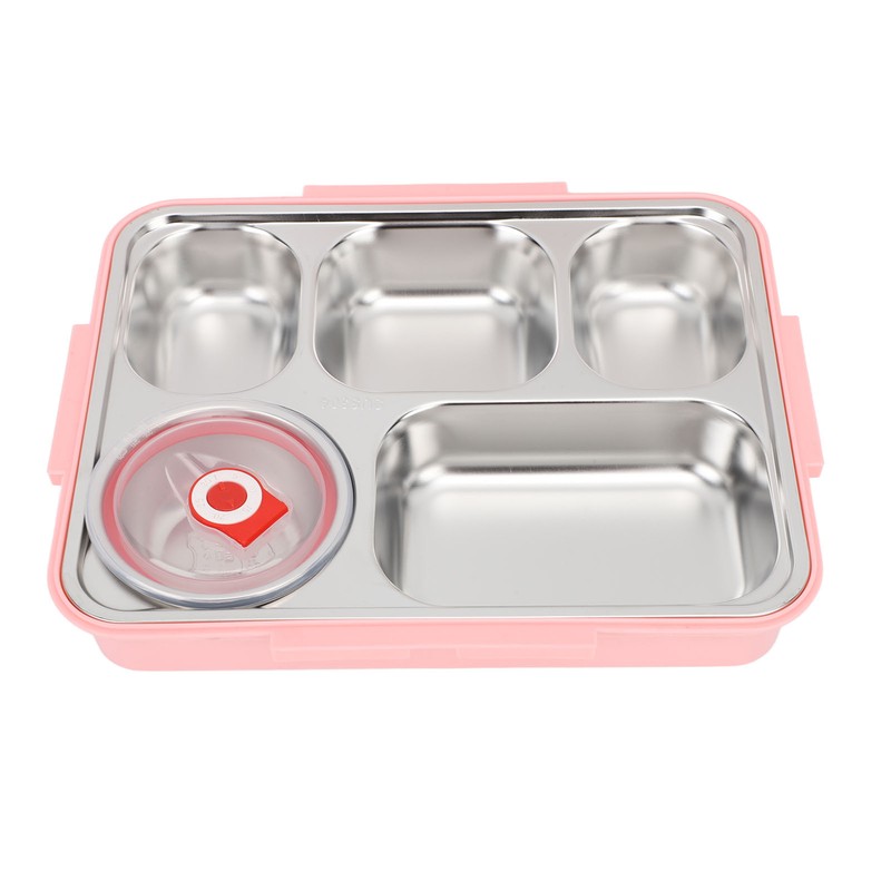 Lunch Box with Lid 5 Compartments Heat Preservation Stainless Steel