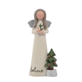 The Seasonal Gift Co - Angel Ornament - Believe - Decorative Figurine - Santa & Friends - Whimsical Christmas Home Decor & Homeware Gifting Present for Xmas, Festive Season Gift For Love & Gratitude.