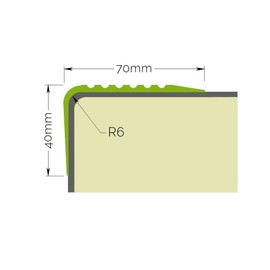 Proper Tools Stair Anti Slip Nosing Rubber Angle Step Edge RGPD - 900mm - Beige