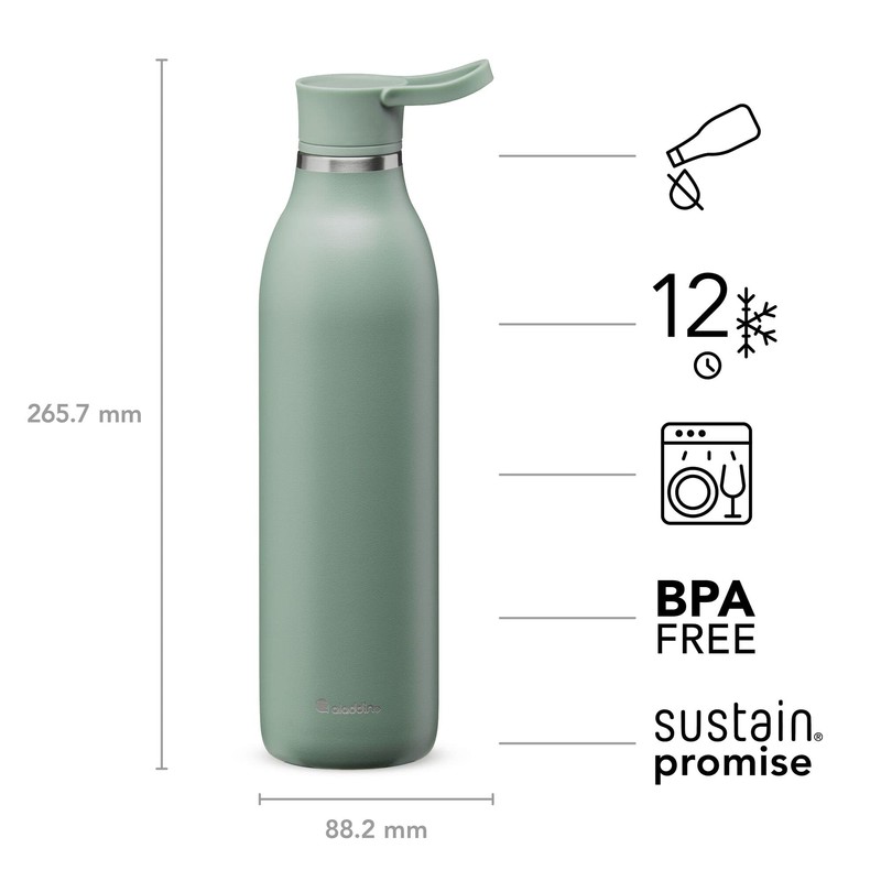 aladdin CityLoop Insulated Flask, 0.6 L, Sage Green