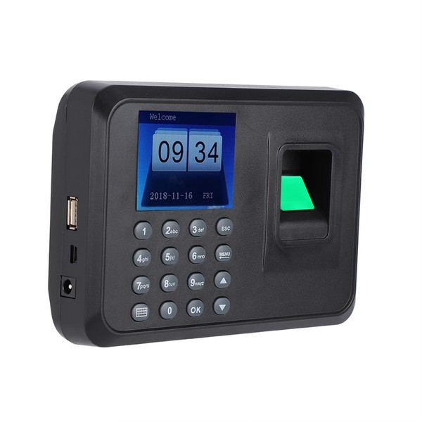FILFEEL 2.4inches TFT LCD Screen Fingerprint Time Clock Attendance Machine Recorder for offices, factories, hotels and schools - Fingerprint and Password 2 Ways To Identify(UK Plug)