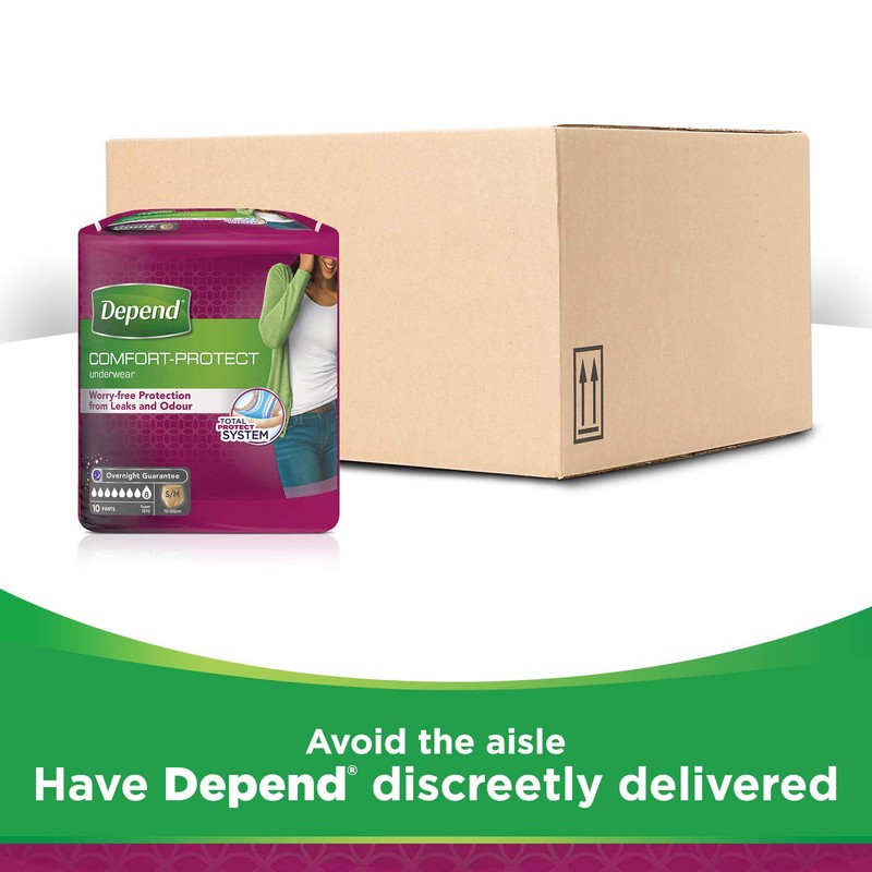 Depend Comfort Protect Incontinence Pants for Women, Small/Medium - 60