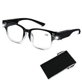Magnifying Glasses with Light Reading Glasses Bright LED Readers with Lights Built in Glasses with Lights and Magnifier for Men Women Eyeglasses Lighted Magnifier Nighttime LED Reading Glasses+350