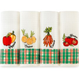 Lavien Home - Juego de 4 toallas de cocina de algodón turco, absorbentes, suaves, sin pelusas, toallas de cocina para lavar platos, limpieza, decoración de baño, idea de regalo