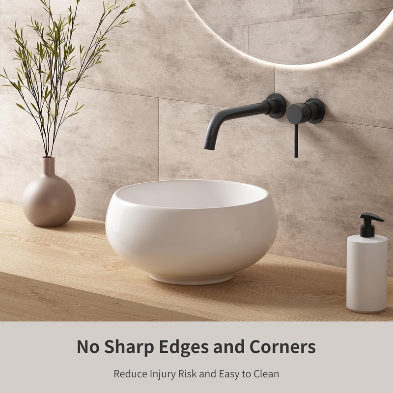 Extra Small Bathroom Sink Above Counter, OCEALAGOON 12 Inch Round