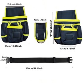 26-pockets Tool Belt, 1 Count Magnetic Tool Pouch, Detachable & Adjustable Tool Pouch Bag for Electrician, Carpenter, Construction, Work Apron, Utility Storage Bag, Toolkit Pouches