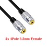 3.5mm Stereo Jack Headphone Y Splitter Cable,4Poles 3.5mm Male To