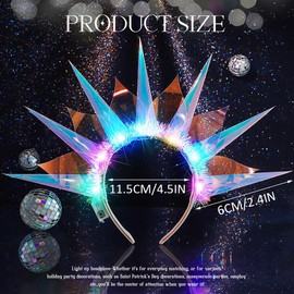 CAKURE Light Up Headband Led Glow Headbands Led Party Concert Headwear Rave Hair Accessories for Women, Blue, One Size