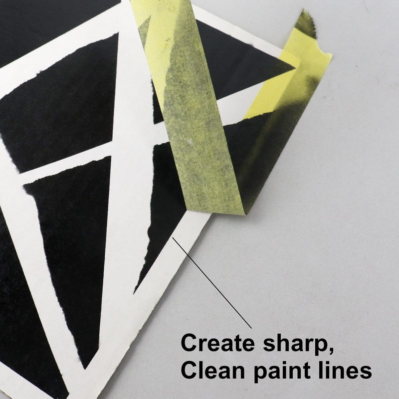 BOMEI PACK Yellow Masking Tape Decorative Writable Yellow Painters Tape