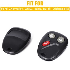 Key Fob Replacement Fit for Chevy Trailblazer GMC Envoy Isuzu Ascender Buick Rainier Oldsmobile Bravada 2002 2003 2004 2005 2006 2007 2008 2009, 3 Btn #15008008 15008009 Car Remote, 1pc