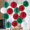 Kungfu Mall 18PCS Christmas Decoration Honeycomb Balls Pompoms Flower Balls