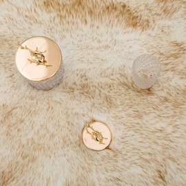 Carvapet Luxury Soft Faux Sheepskin Chair Cover Seat Cushion Pad Plush Fur Area Rugs for Bedroom, 3x5 ft, White with Brown Tips