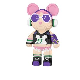 dOHOb DJ Bear Building Block Set, 7977 Pieces, Collection Display Set for Adults