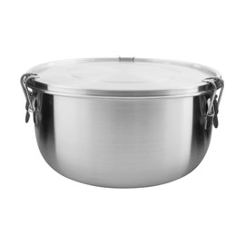 Tatonka Stainless Steel Food Container 2 L - Food Container with Lid, Clip Fasteners and 2000 ml Volume - Unbreakable, Non-Toxic, Dishwasher Safe
