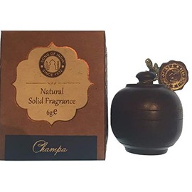 Song of India Solid Perfume in Hand-Carved Rosewood Jar with Screw-on Top (Nag Champa)