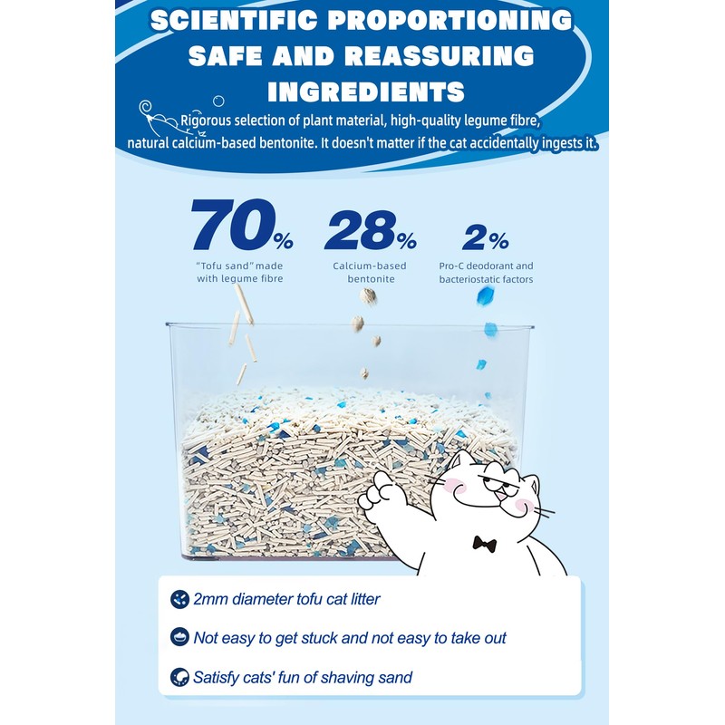 NIKORO Mixed Cat Litter,Strong Clumping Cat Litters,Odor Control and Unscented