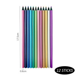 CYNOSURETECH 12 Colored Pencils, Metal Pencils, 12 Color DIY Pencils, Creative Graffiti Pens, Painting Pencils for Children, Suitable for Coloring, Painting and Graffiti of Handmade Products