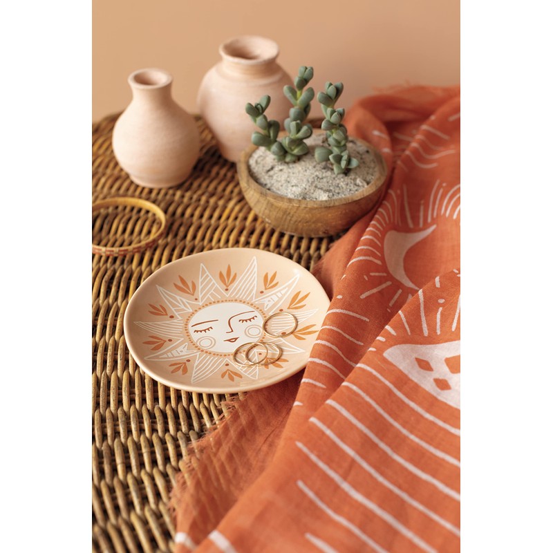Danica Studio Soleil Sun Shaped Ceramic Trinket Tray, 4.75 x