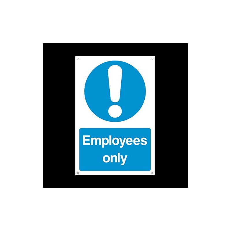 Employees Only Plastic Sign with 4 Pre-Drilled Holes - Staff