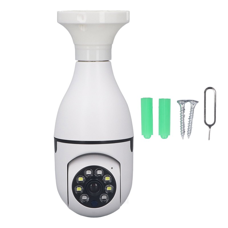 Wireless Light Bulb Camera 360 Degree Auto Tracking Recording 2