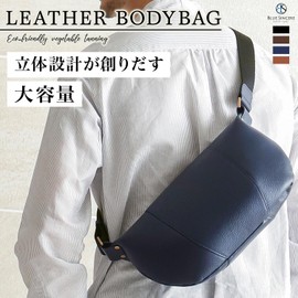 BLUE SINCERE BB7 Men's Crossbody Bag, Genuine Leather, Large Capacity, Lightweight, 3D Design, Shoulder Bag, One Shoulder Bag, Waist Bag, royal black