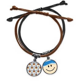 MCJS Russia Doll Poster Matryoshka Country Culture Bracelet Hand Chain Leather Sling face Wristband