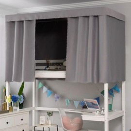 SIQITECHUK Bunk Bed Bottom Curtains Mid-Sleeper Tent Lightproof Cabin Canopy Screen Nets Blackout Canopy Dustproof Bedroom Frame Draperies Student Dormitory Privacy Protection
