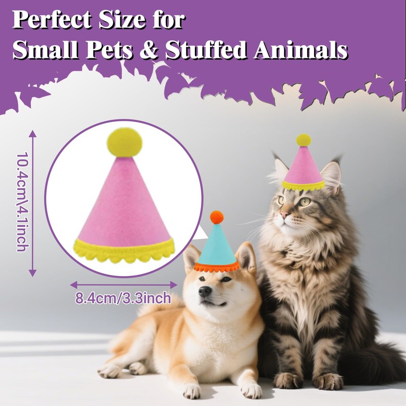 AZY 14pcs Mini Party Hats for Stuffed Animals, Birthday Party
